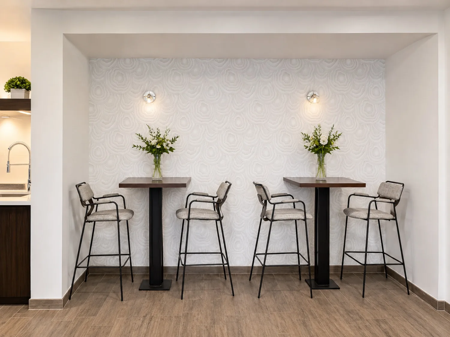 Commercial office interior with textured wallcovering