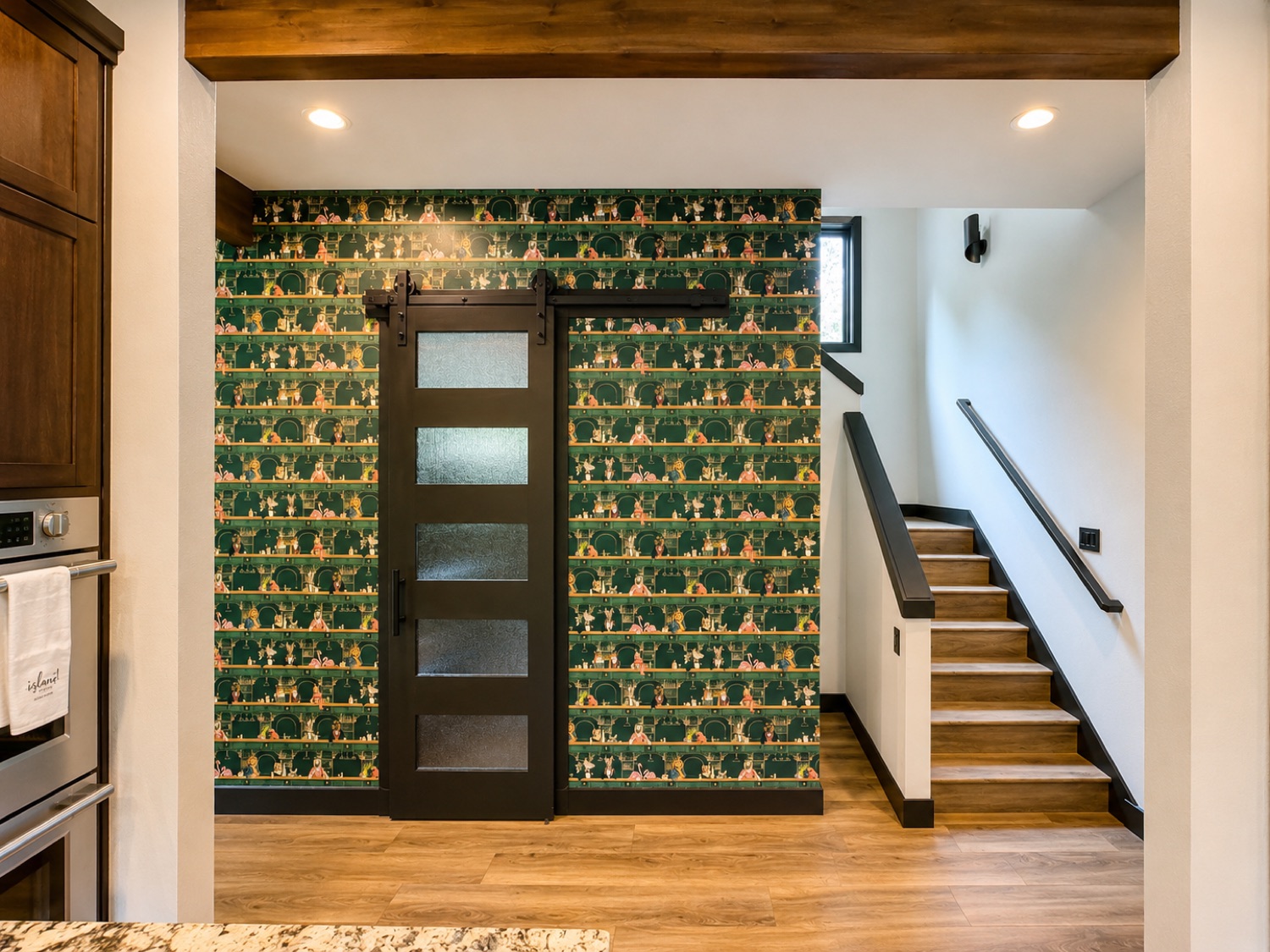 Old wallpaper being removed from an interior wall